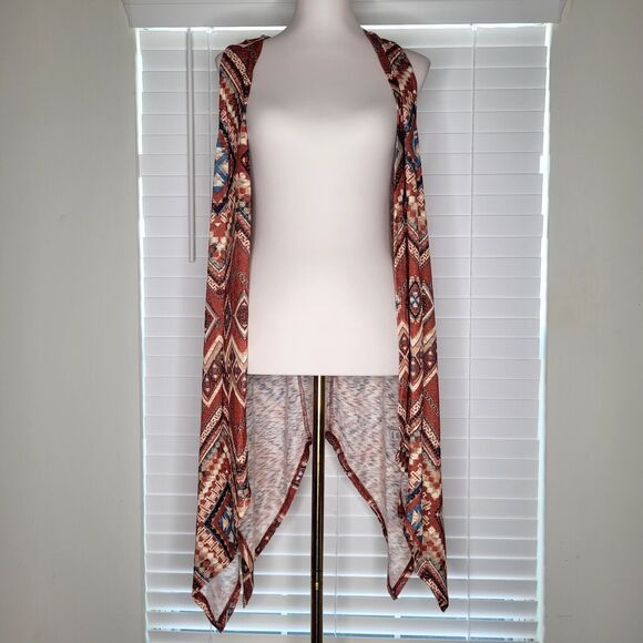 Boho Hippie Fairy‎ Aztec Tribal Western Southwestern Navajo Sharkbite Hem Duster - Picture 1 of 6